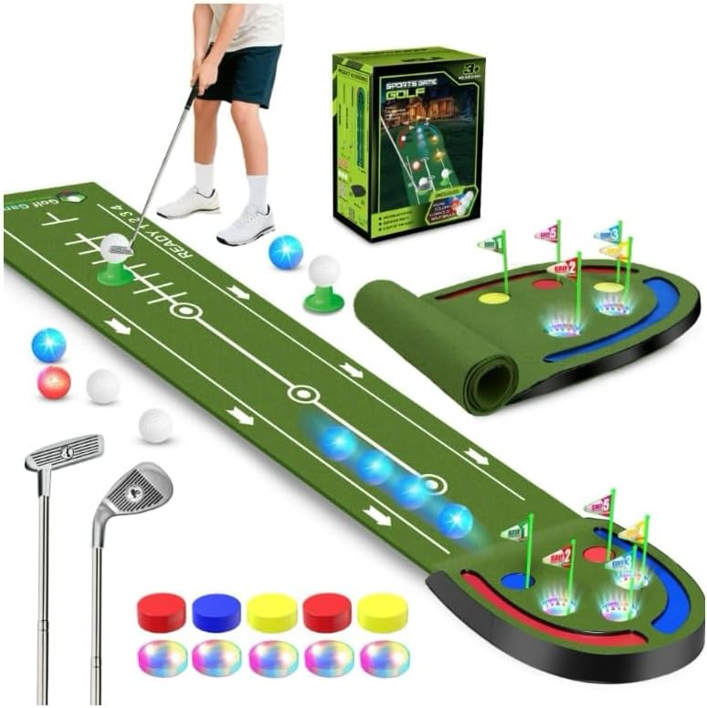 TERRAMUS Alfombrilla de Golf Mejorada para Niños, Verde con Agujero...
