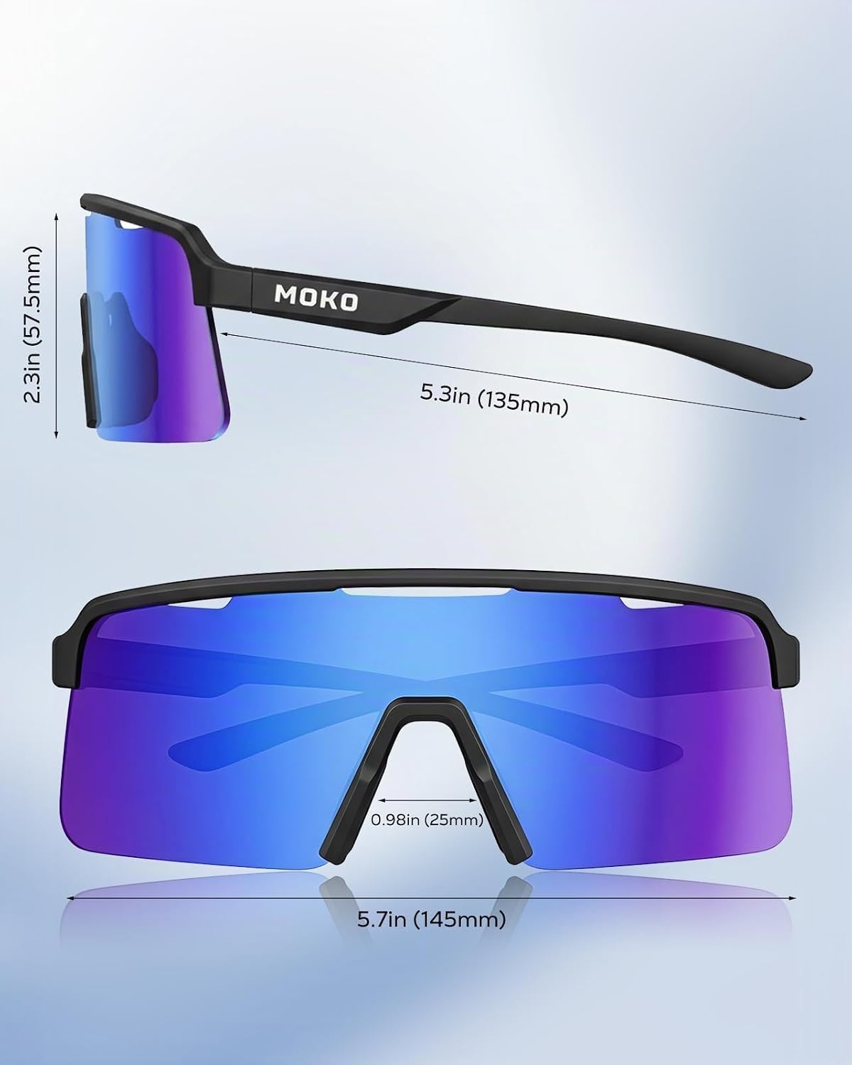 MoKo Gafas de sol polarizadas para correr para hombres y mujeres, u...