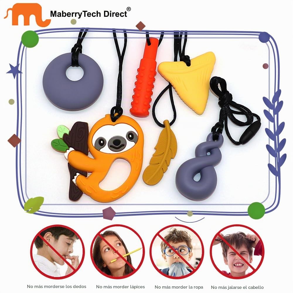 Collares masticables para niños con necesidades sensoriales, paquet...