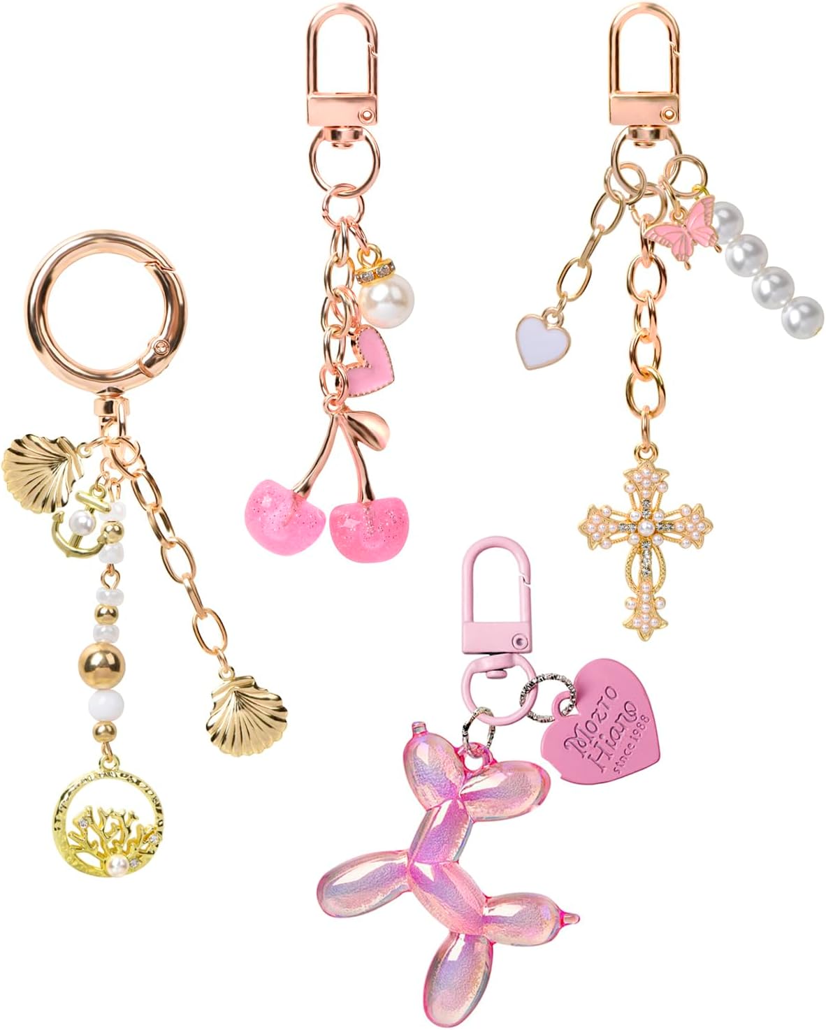 4 dijes para bolsos, bonitos accesorios para bolso y llavero de cer...