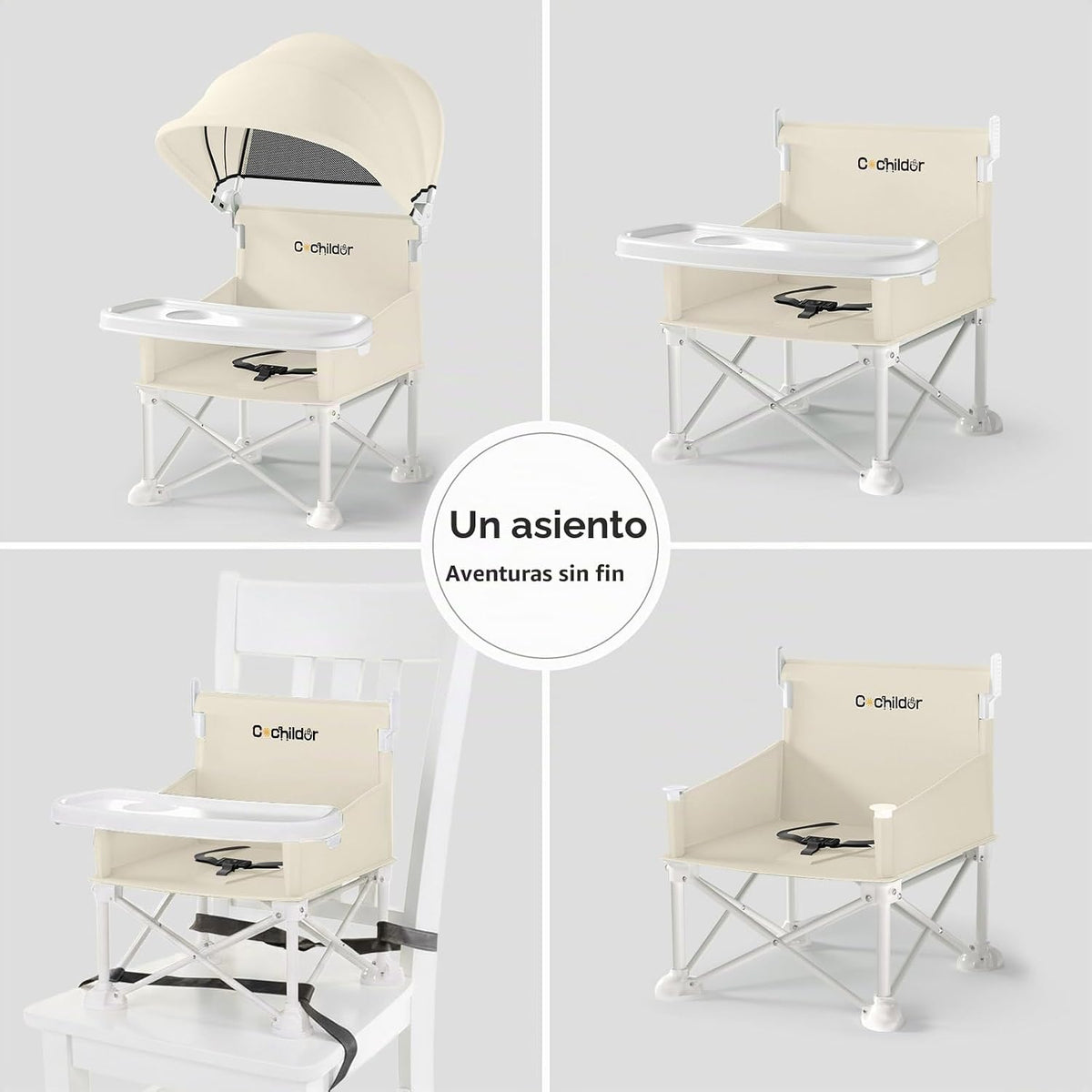 Cochildor - Silla de bebé portátil 4 en 1, asiento elevador plegabl...