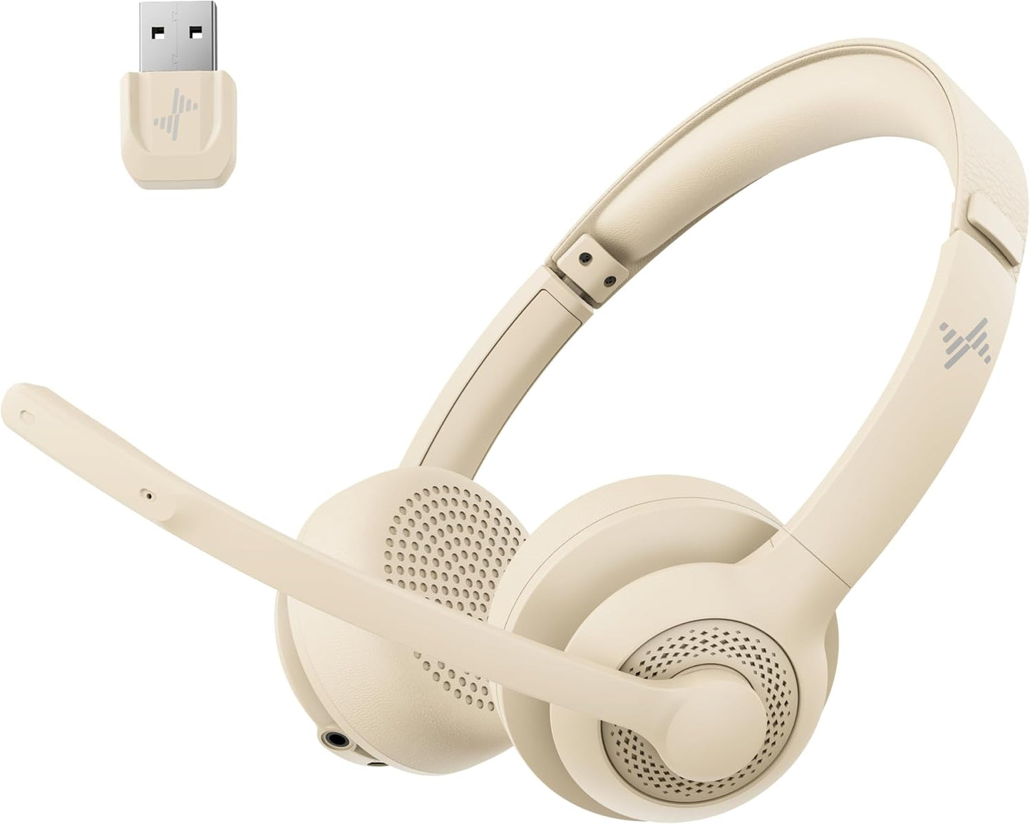 JIAMQISHI Auriculares de oficina Bluetooth V5.2 en color albaricoqu...