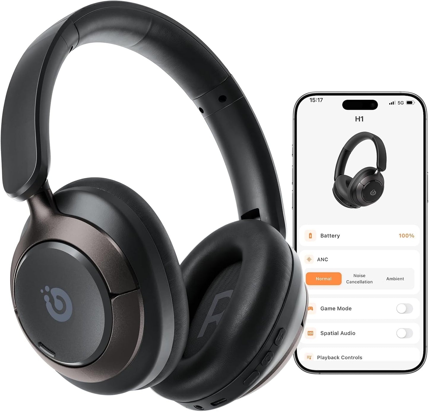 Boean Auriculares con cancelación activa de ruido, auriculares inal...
