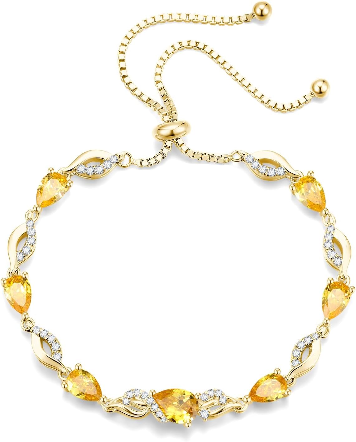 FANCIME Pulsera de tenis ajustable con piedra natal para mujer | Di...