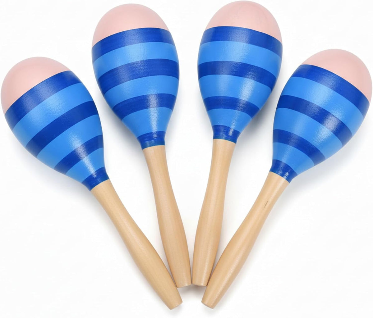 4 piezas Maracas, instrumento de maraca de madera de 9 pulgadas (az...