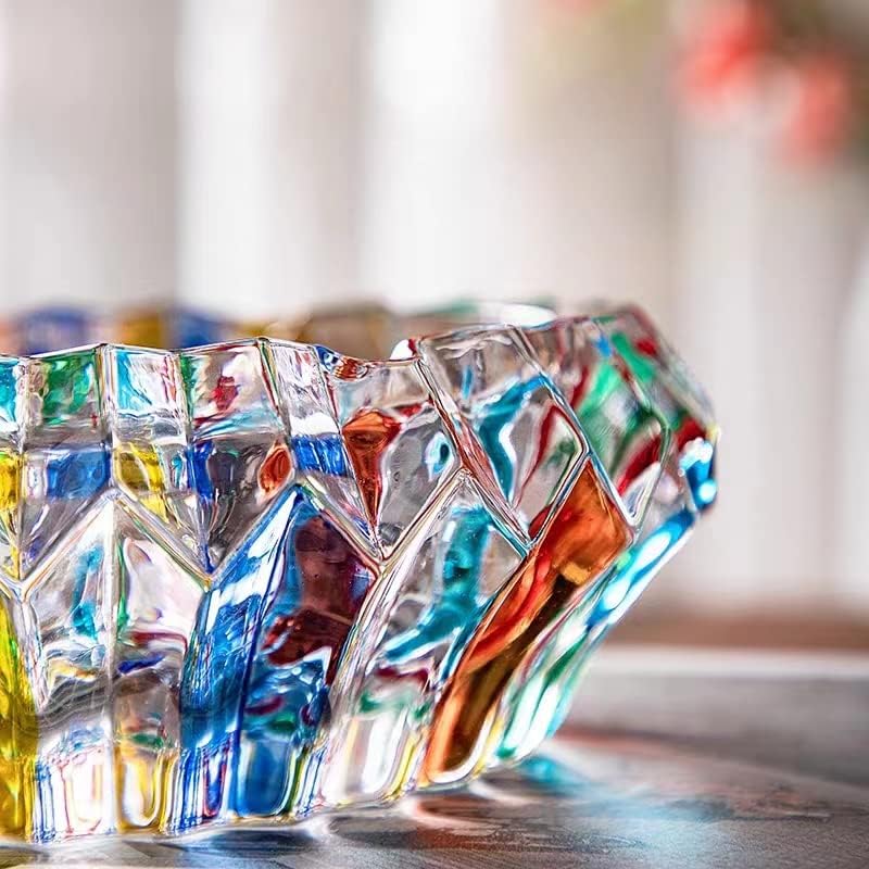 Cenicero de cristal colorido, soporte de cenicero para cigarros y c...