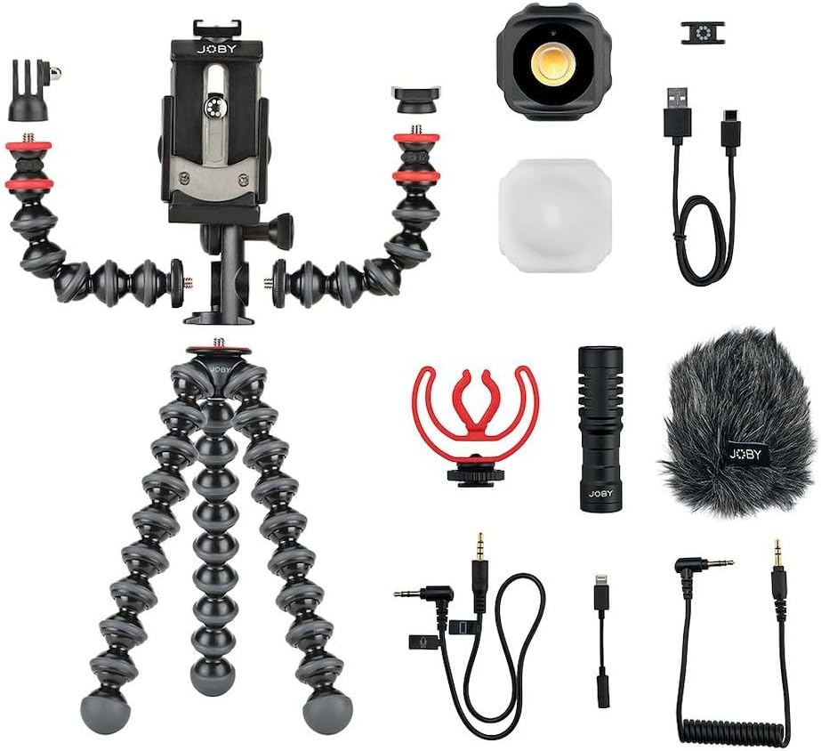 JOBY GorillaPod - Kit de vlogging móvil (plataforma de teléfono int...