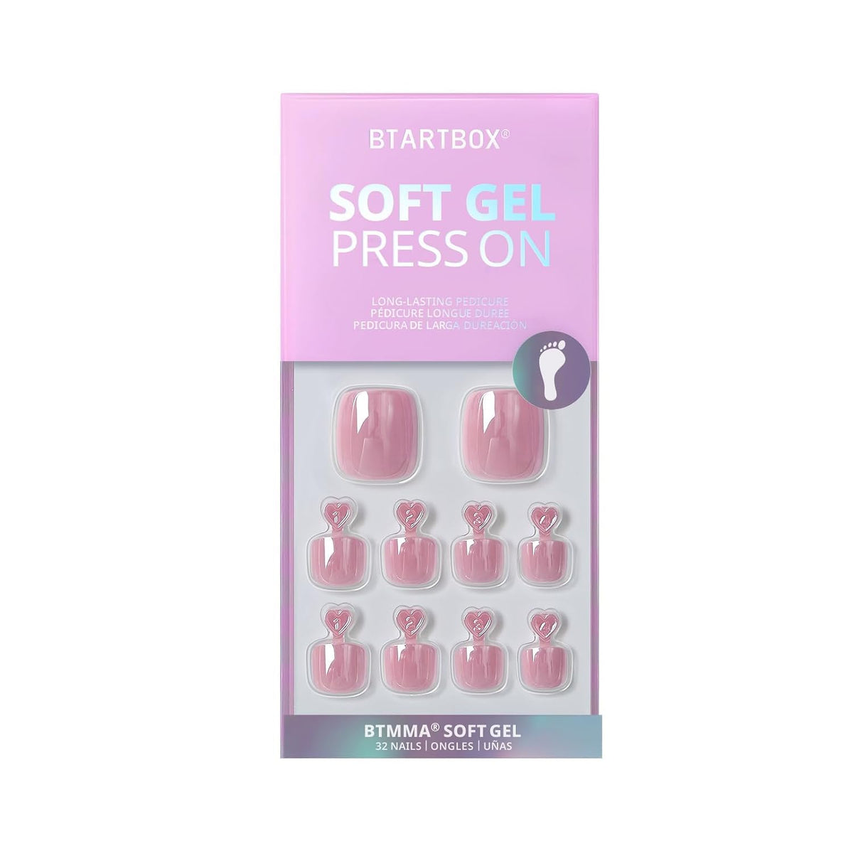 BTArtbox Uñas a presión, trampa de miel, squoval corto, cromo rosa,...