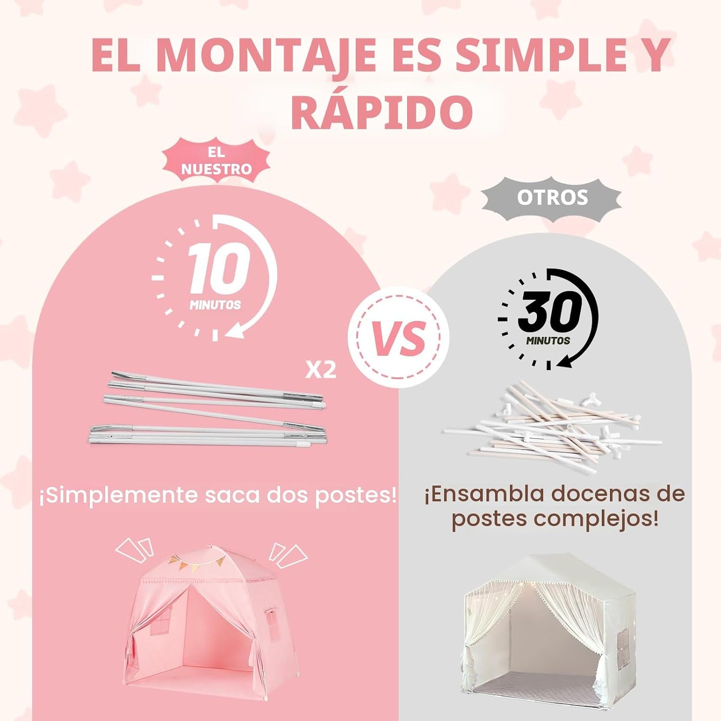 Sumbababy Tienda de Campaña Grande Tipo Tipi para Niños: con Luces...