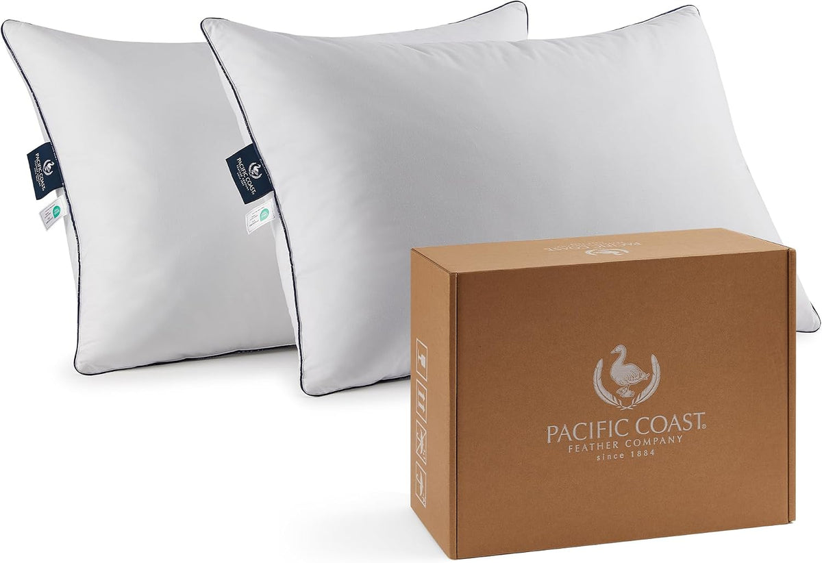 Pacific Coast - Juego de 2 almohadas de plumas y plumón de ganso de...