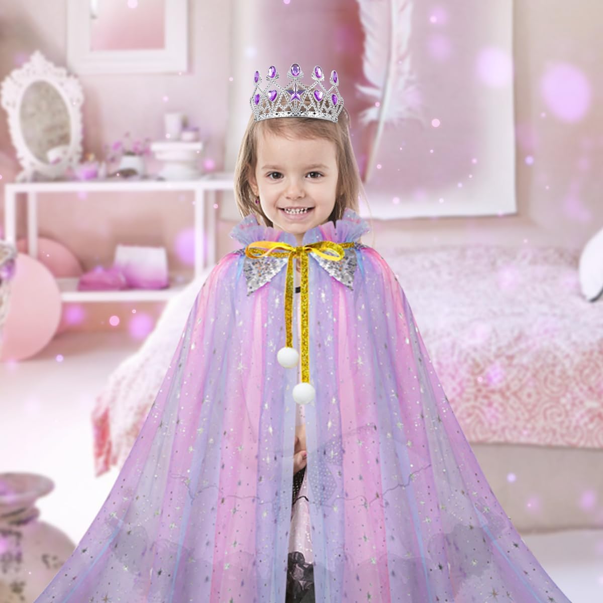 Meland Ropa de princesa para niña, 11 piezas de capa de princesa co...