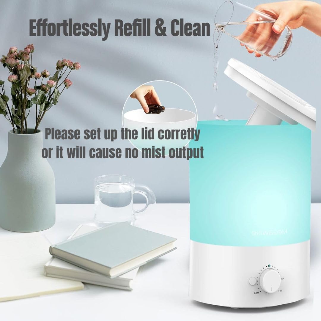 MegaWise Humidificador de niebla fría de 3.5 L - Vaporizador ultras...