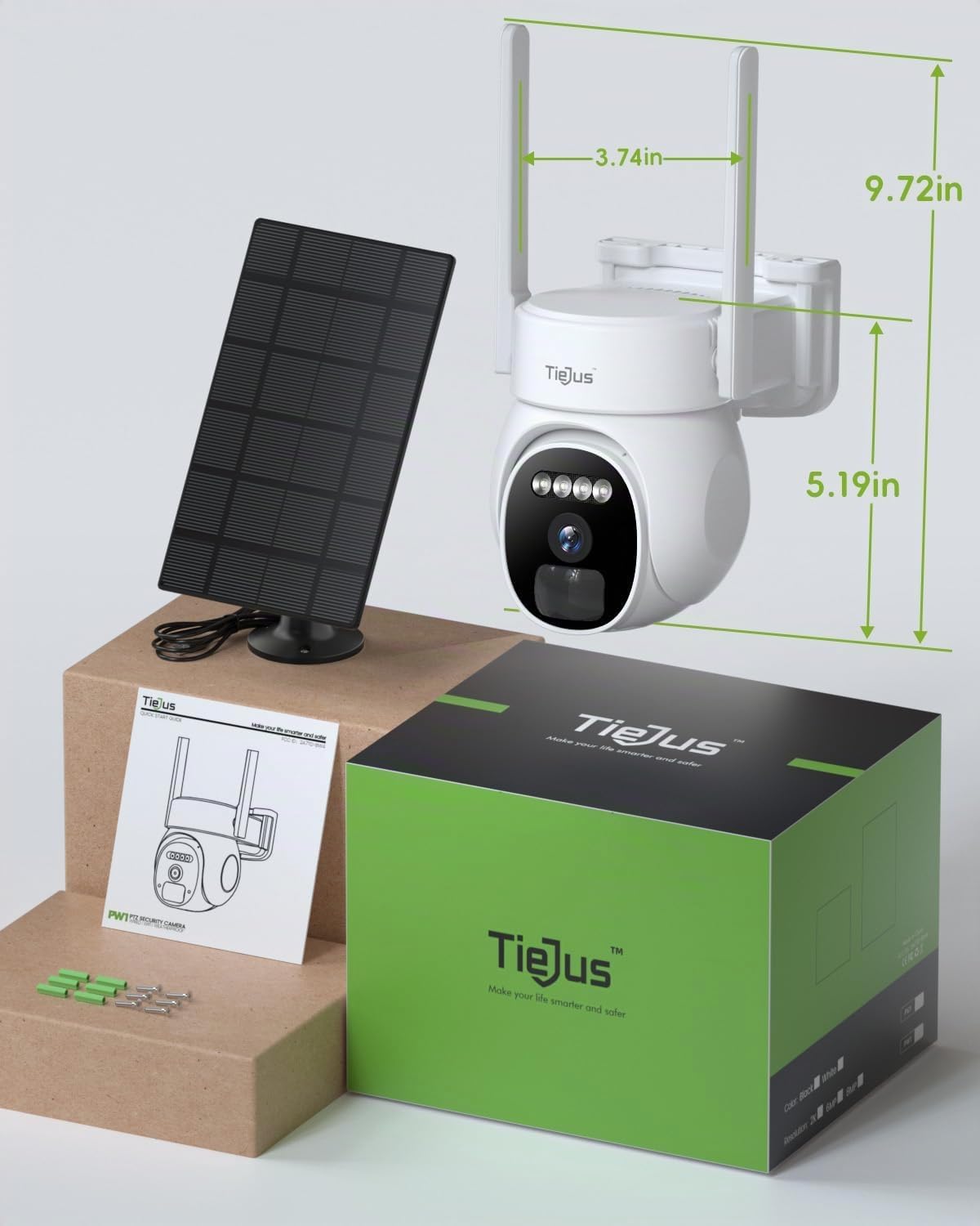 TIEJUS 2K cámaras de seguridad solares inalámbricas al aire libre 3...
