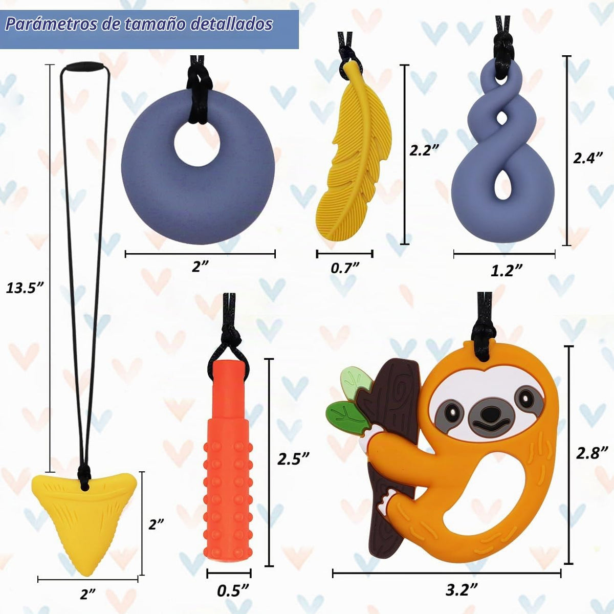 Collares masticables para niños con necesidades sensoriales, paquet...