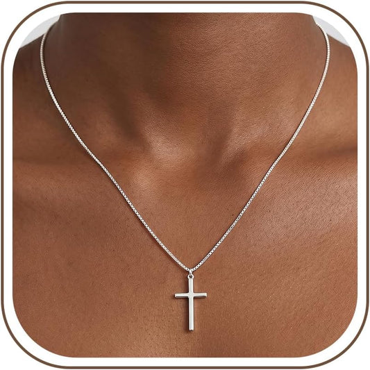 JophyX Collar de plata de ley 925 con cruz para mujer, cadena de ca...