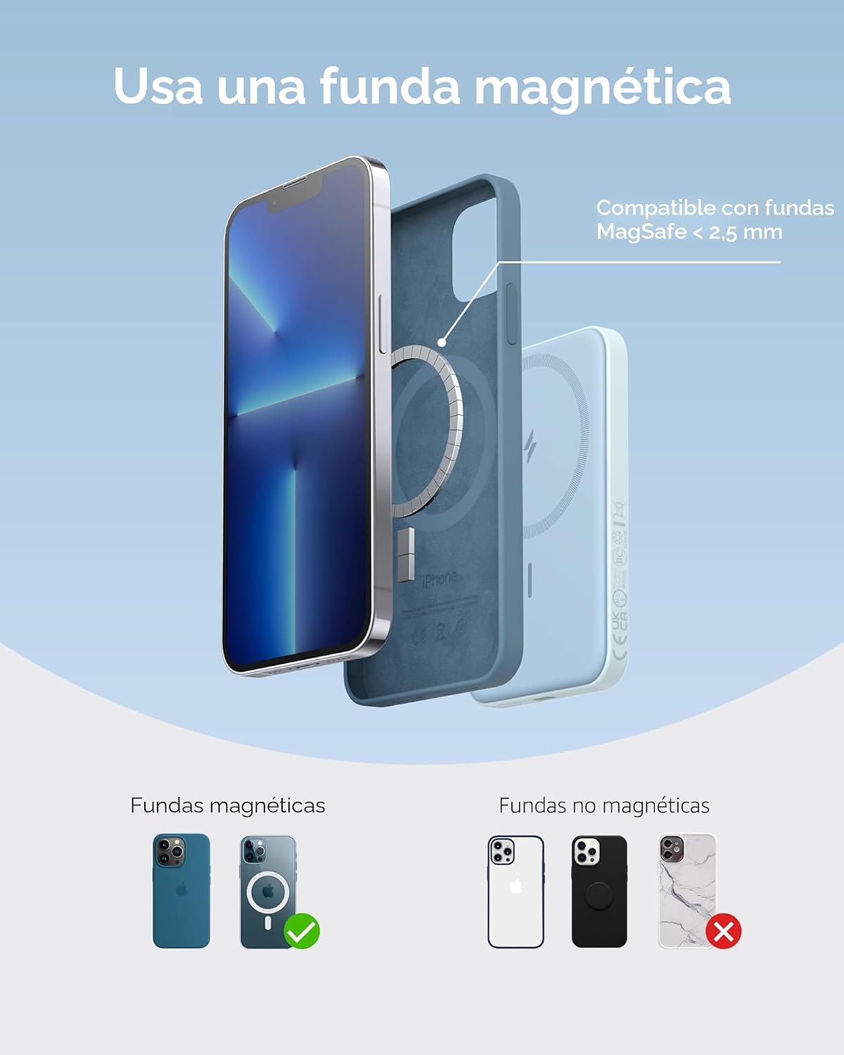 Anker 621 Cargador portátil magnético (MagGo), Banco de energía ina...