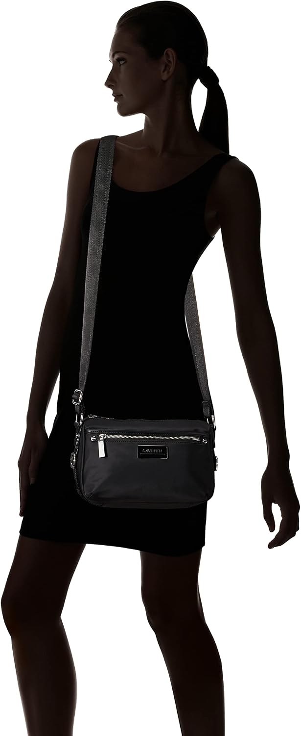 Calvin Klein Belfast - Bandolera pequeña de nailon, Negro Fotoprint