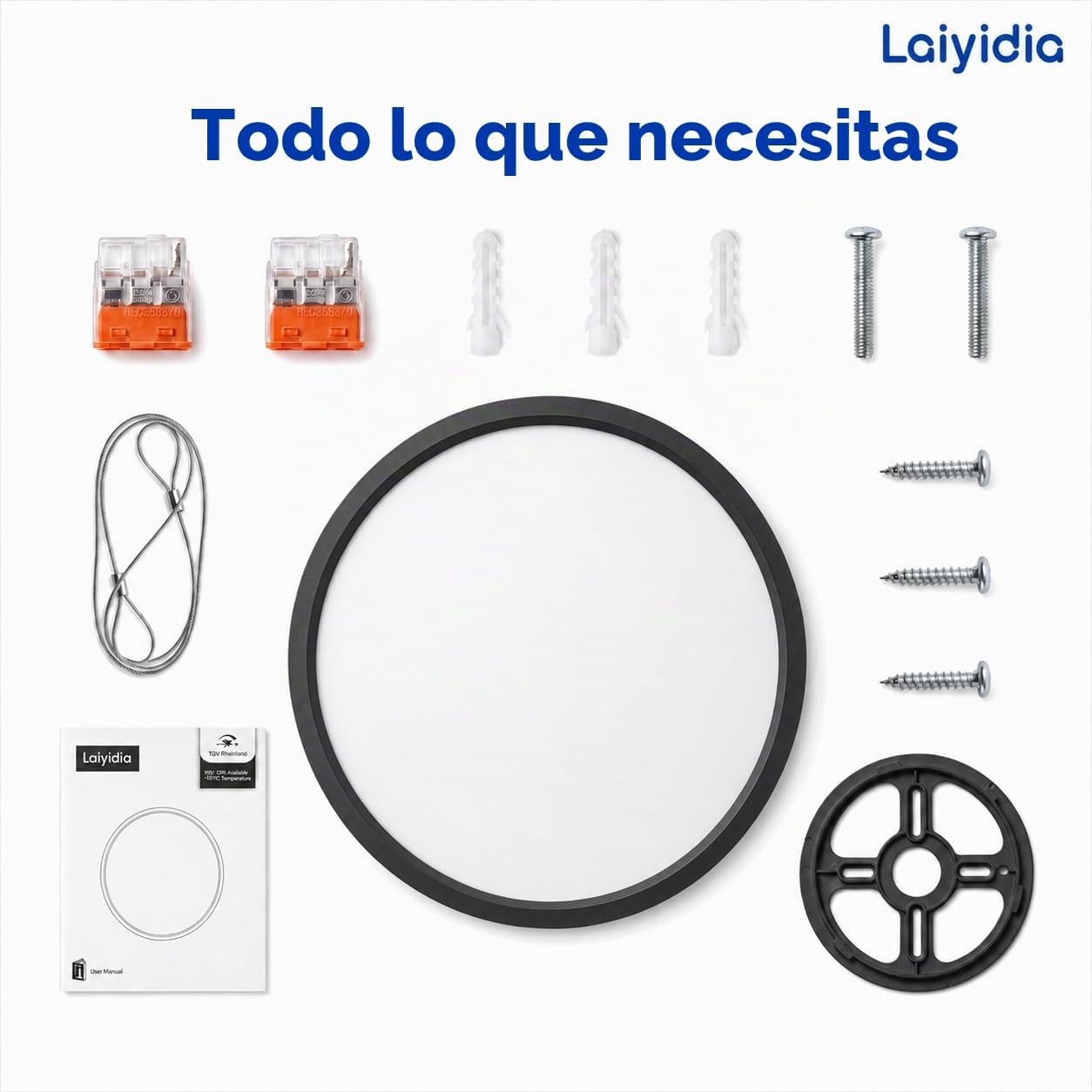 Laiyidia Paquete de 6 lámparas de techo LED ultra finas de 12 pulga...
