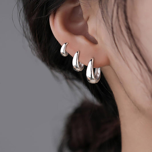 Juego de 3 pares de aretes de aro de oro para mujer, joyería de mod...