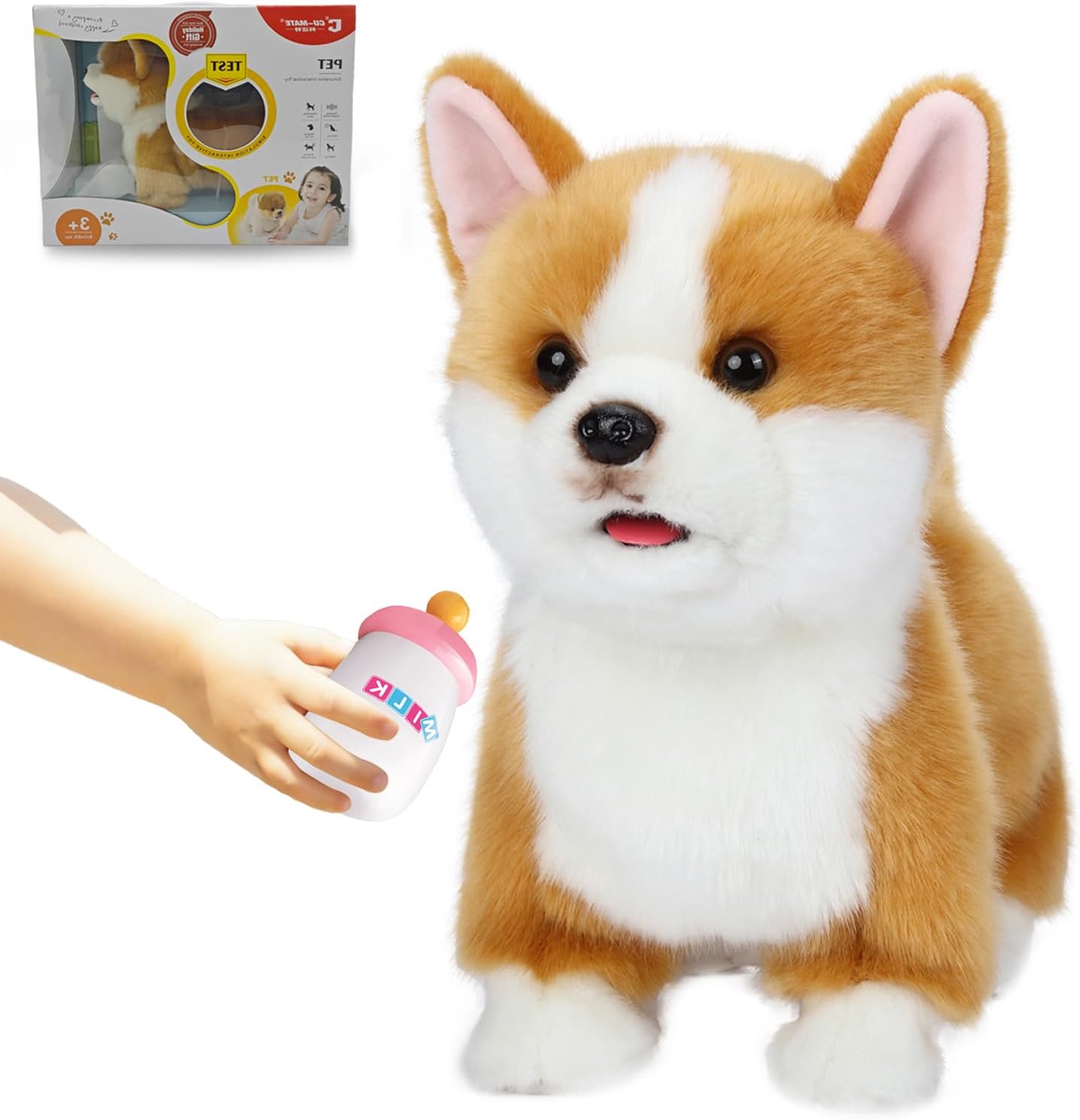 CU-MATE - Juguete interactivo de peluche de perro Corgi, robot perr...