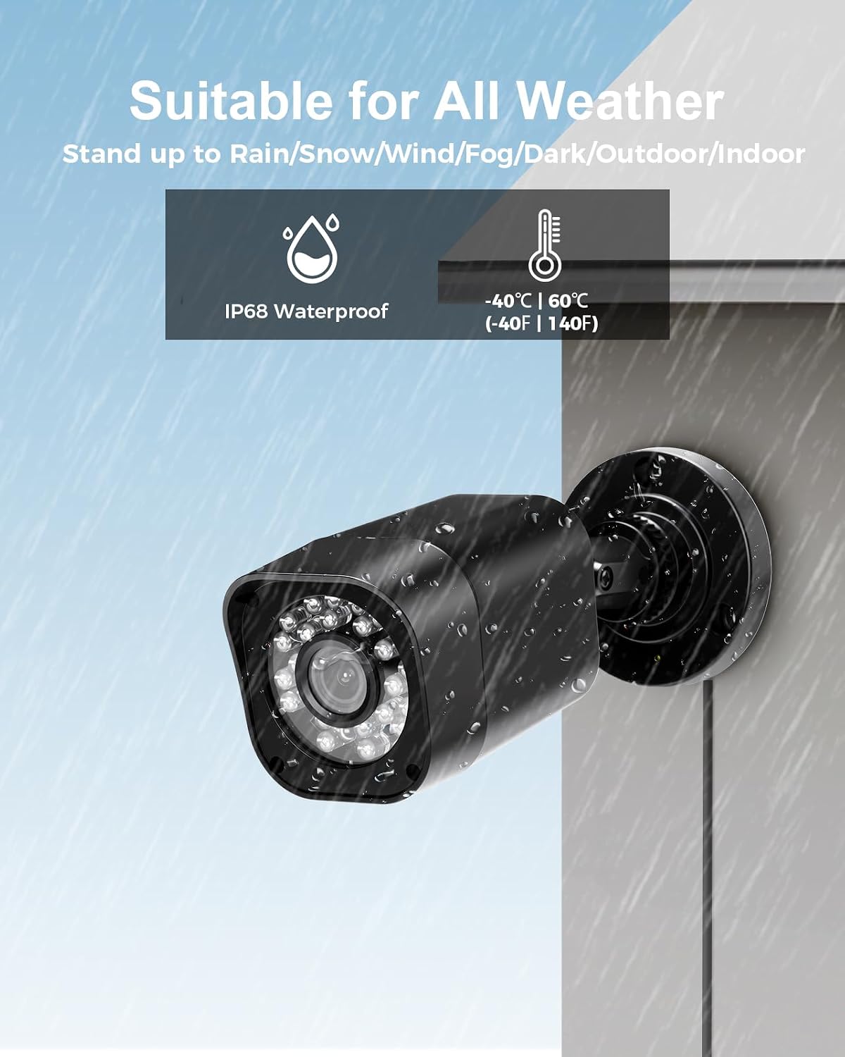 Sistema de cámara de seguridad con cable de 4 canales 1080P, DVR CC...