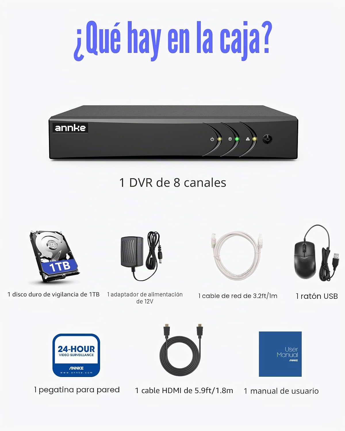 ANNKE 3K Lite 8CH Híbrido 5-en-1 Seguridad Digital Grabador de Víde...