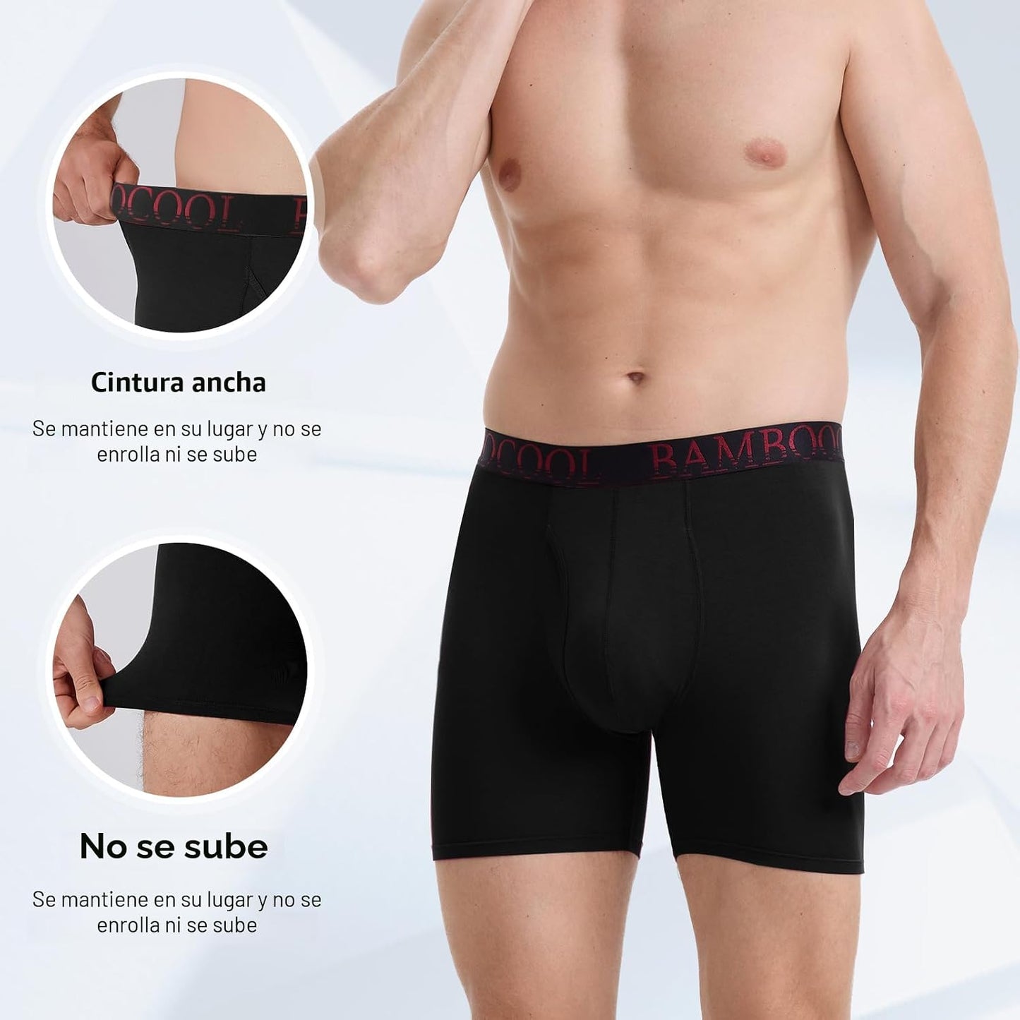 BAMBOO COOL Calzoncillos tipo bóxer ultra ComfortSoft para hombre,...