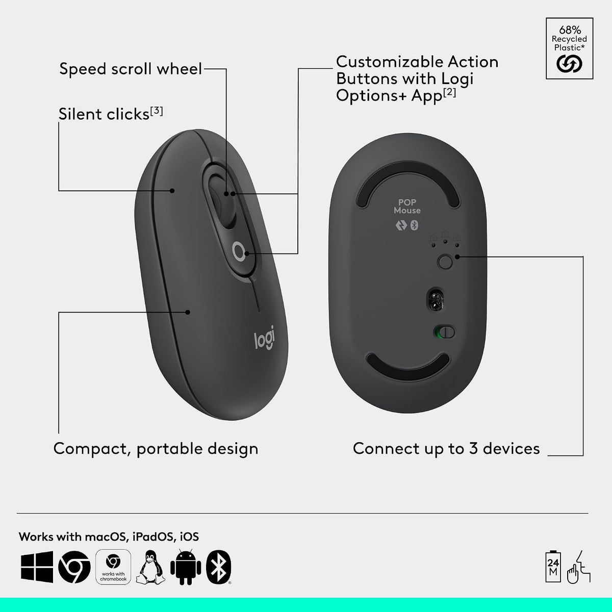 Logitech Alto Keys K98M Teclado mecánico inalámbrico Bluetooth con...