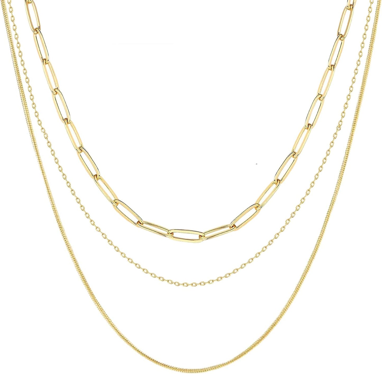 Fwlisesa Collares en capas para mujer, conjunto de collares de oro...