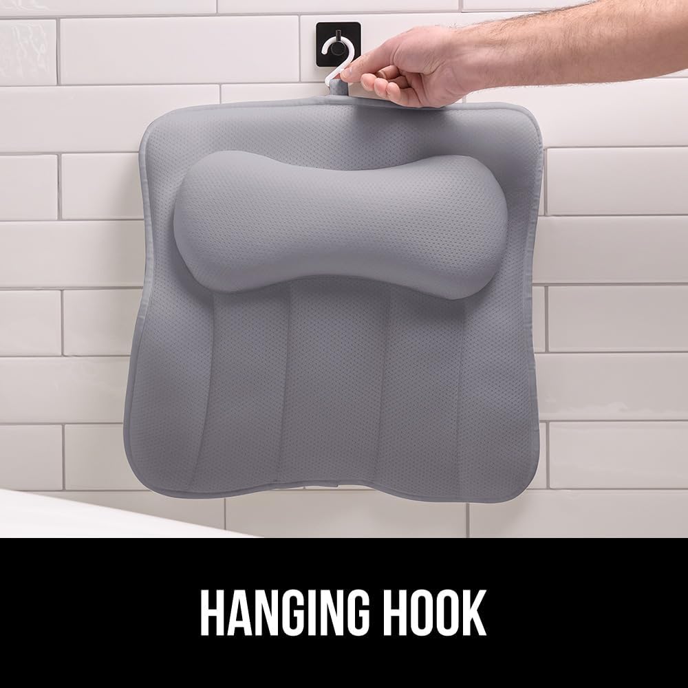 GORILLA GRIP Almohada de baño para tina con potentes ventosas de su...