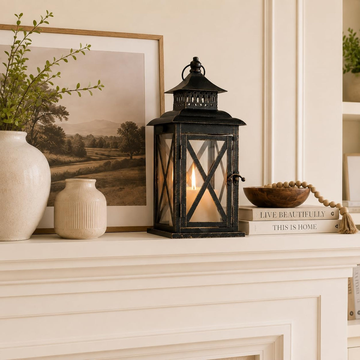 DECORKEY Farol decorativo para interiores y exteriores, grandes far...