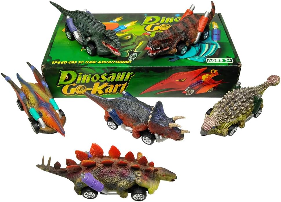 DINOBROS Coches de juguete de dinosaurio, paquete de 6 juguetes de...