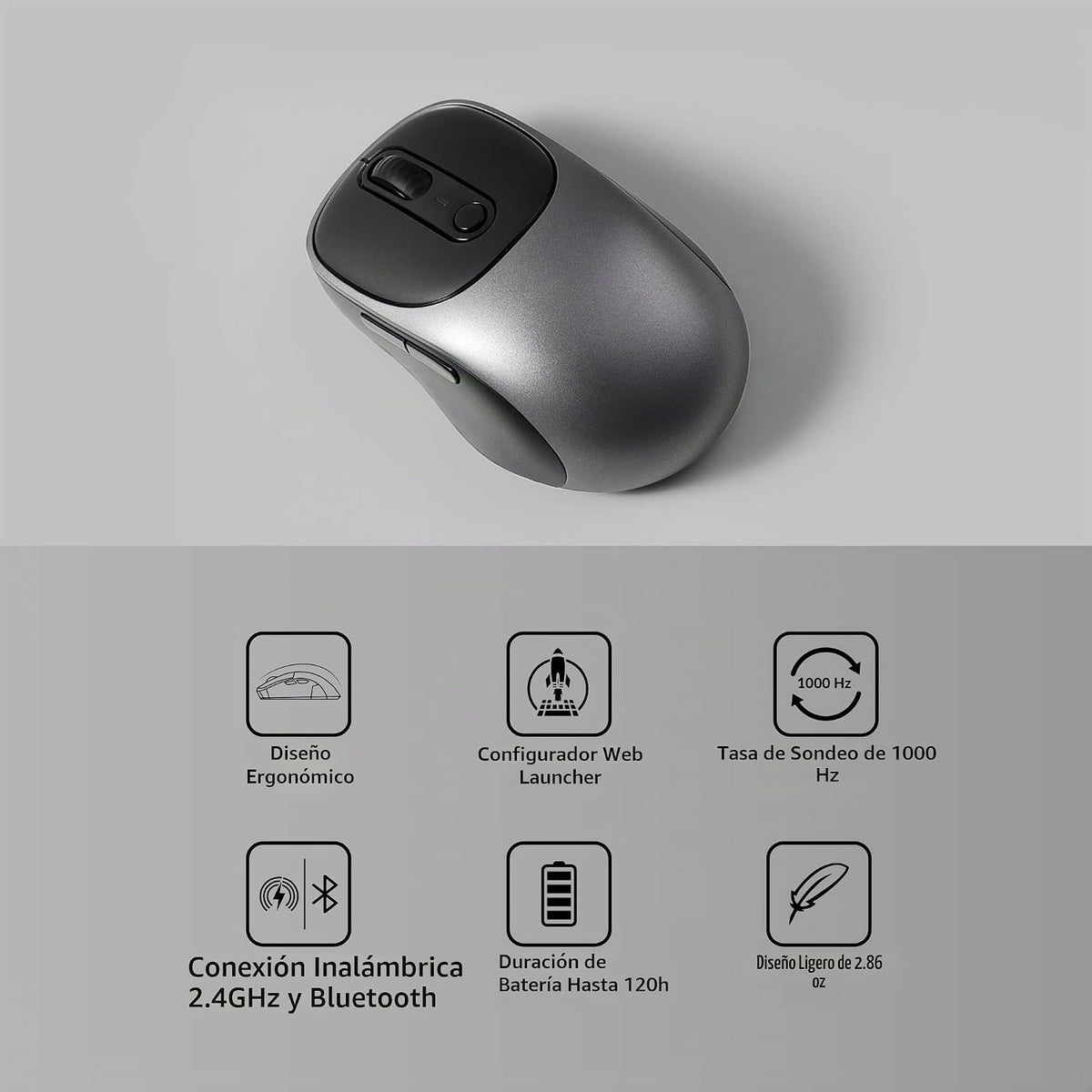Keychron Combo de teclado y mouse inalámbricos B6 Pro, escritura si...