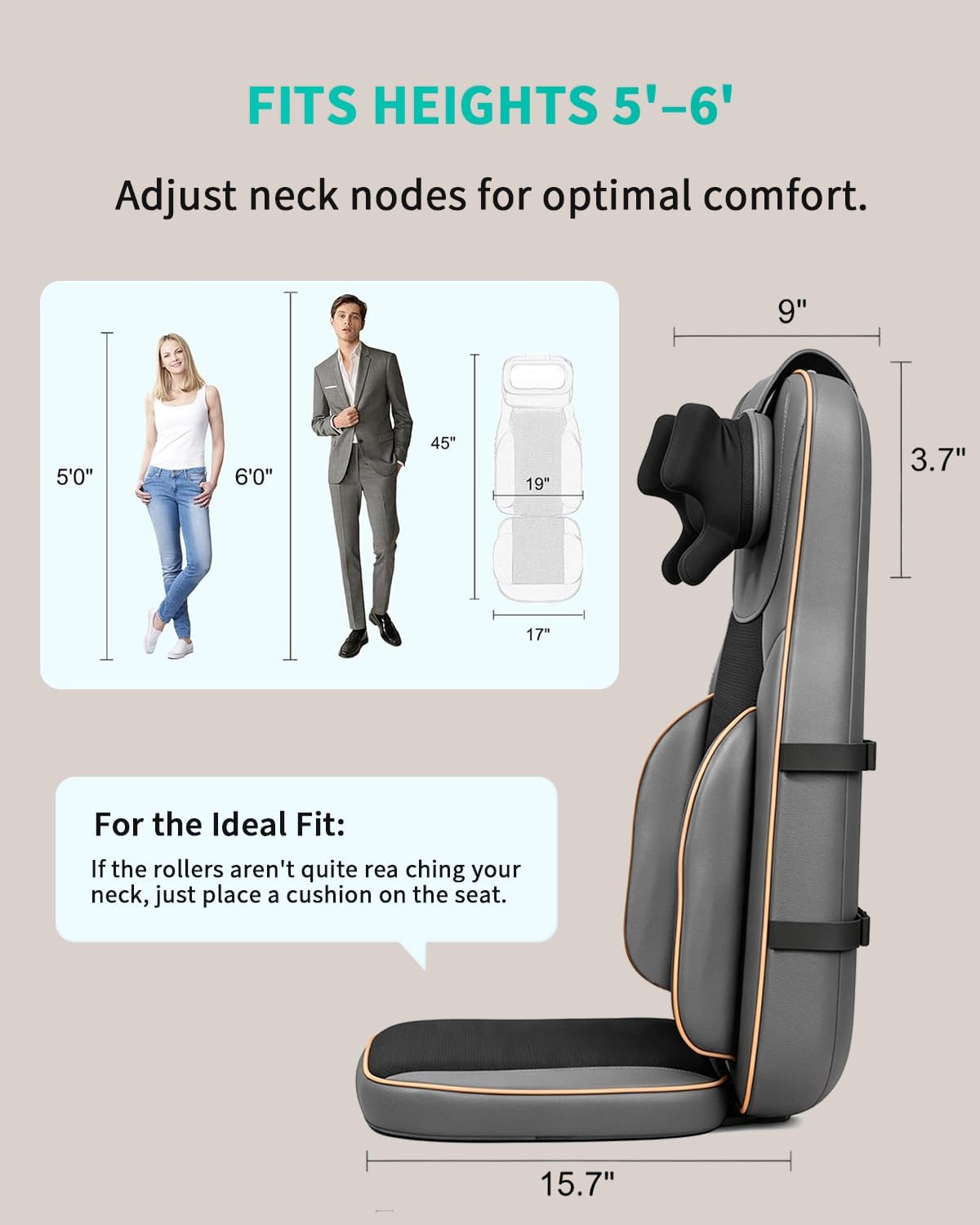 MAIBOLE Masaje Shiatsu de cuello y espalda con calor, masajeador de...