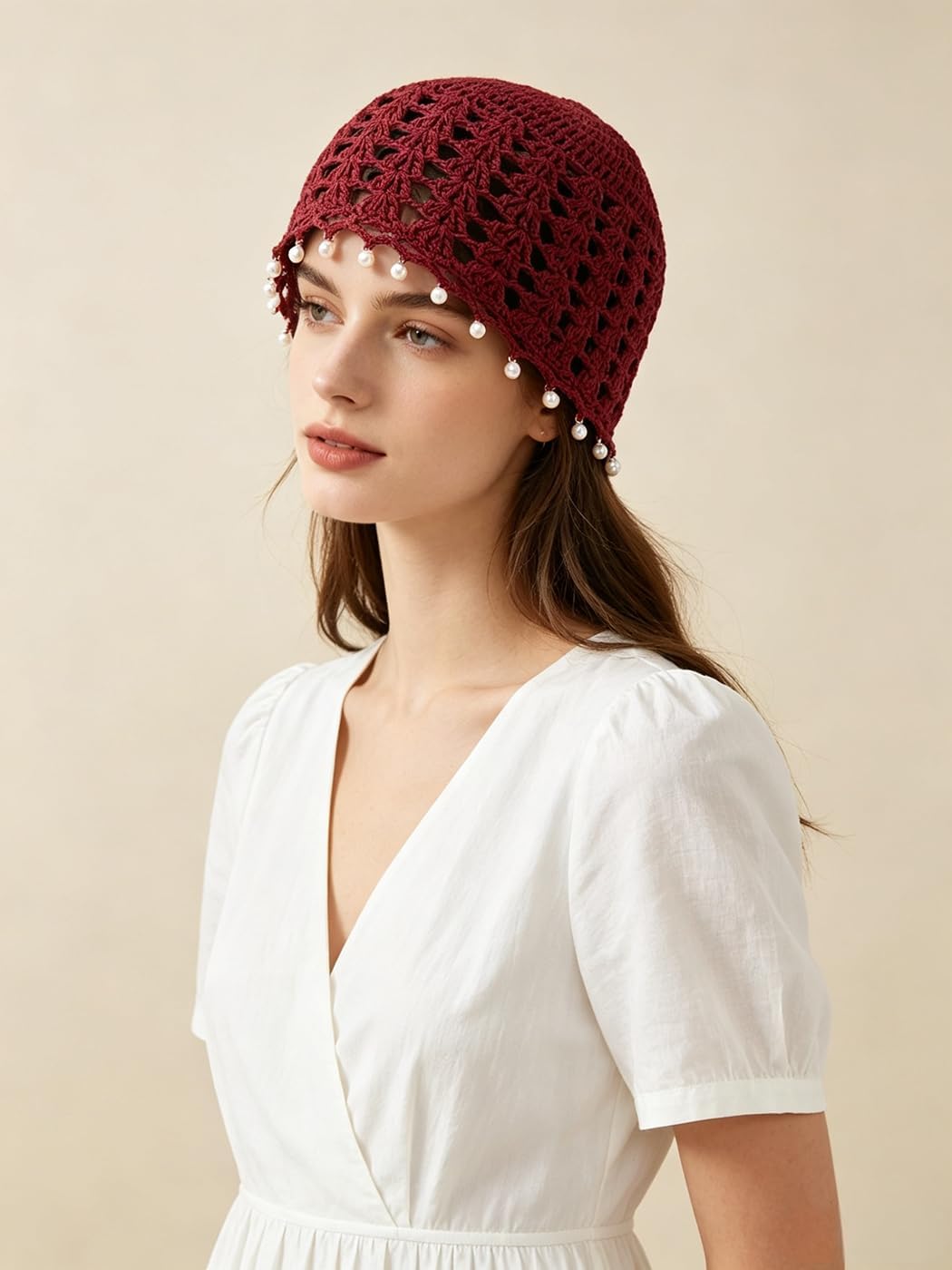 Pemilosci Gorro de ganchillo hecho a mano para el sol, sombrero de...