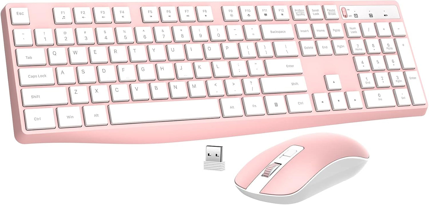 Combo de teclado y ratón inalámbricos, Lovaky teclado y ratón ergon...