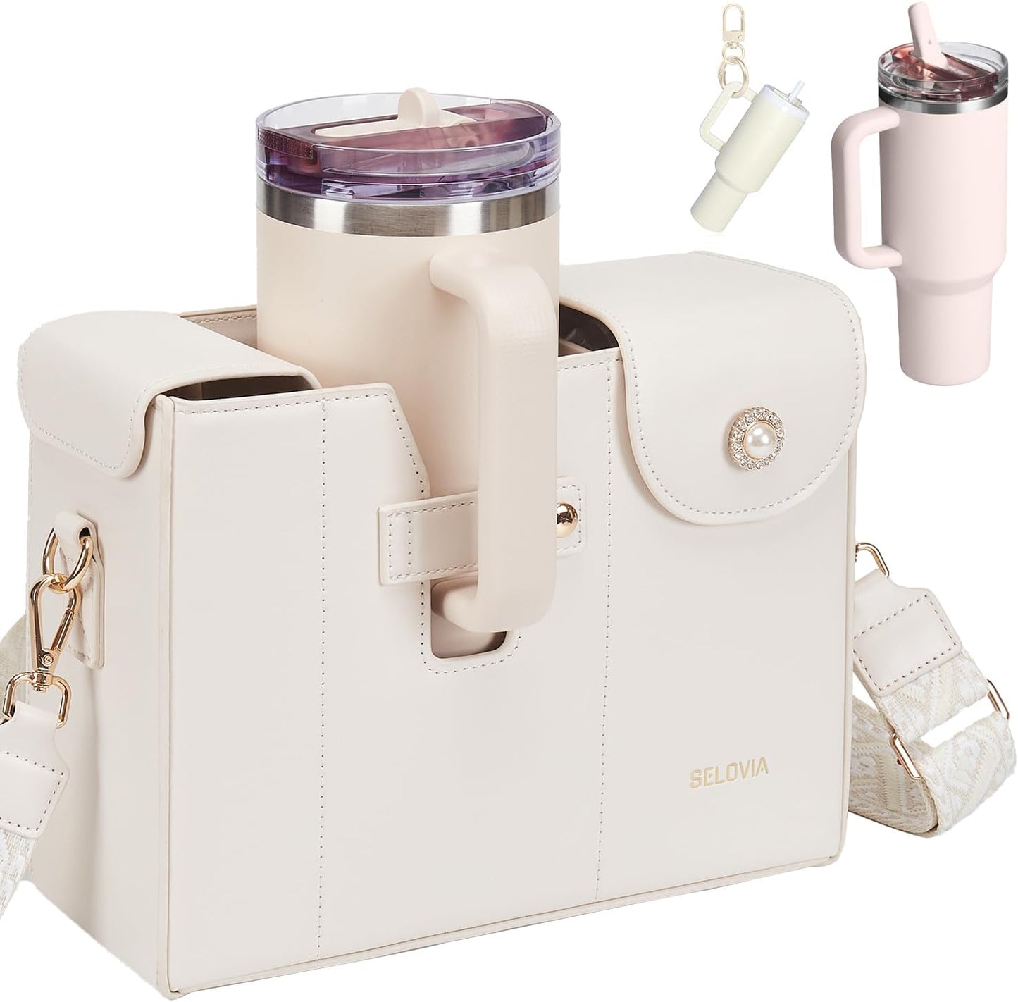 Stanley - Bolsa con soporte para tazas, bolsa con bolsillo para bot...