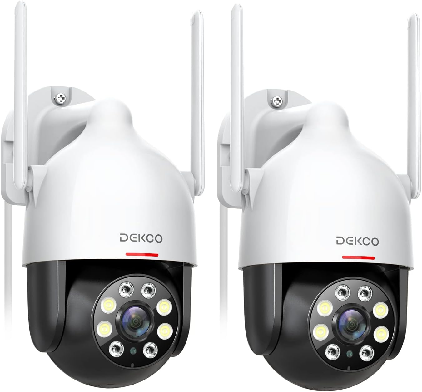 DEKCO Cámara de seguridad 2K para exteriores, paquete de 2 unidades...