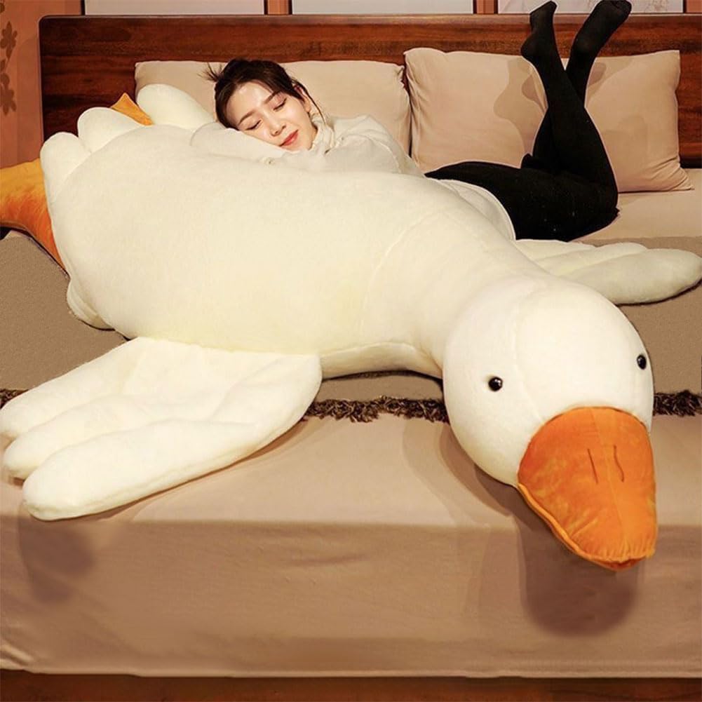 Srutirbo - Almohada de ganso gigante blanco de peluche de 51 pulgad...