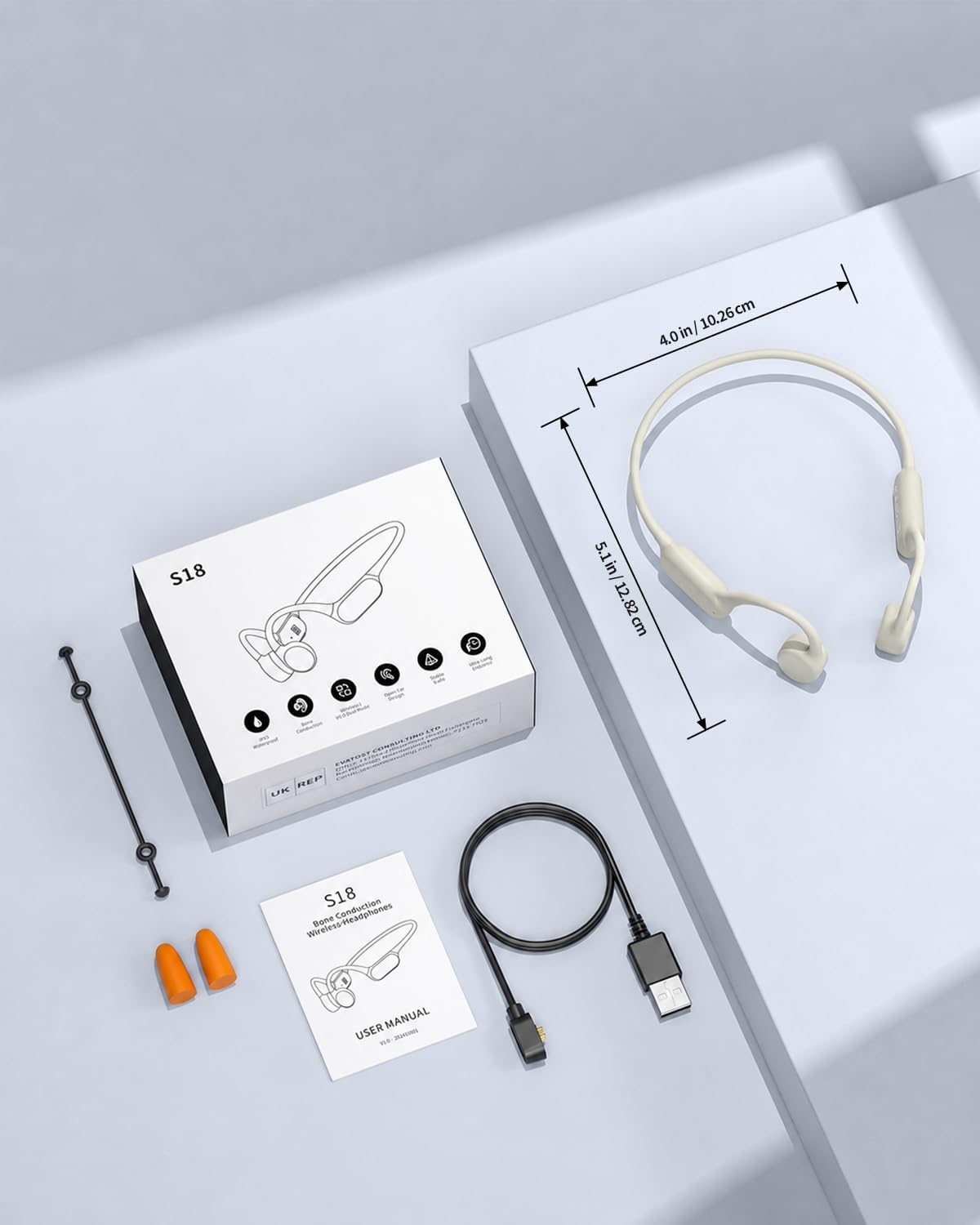 Auriculares de conducción ósea, auriculares de natación impermeable...