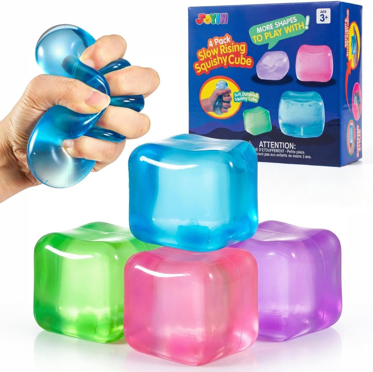 JOYIN - Paquete de 4 cubos de estrés, cubo de hielo de alta densida...
