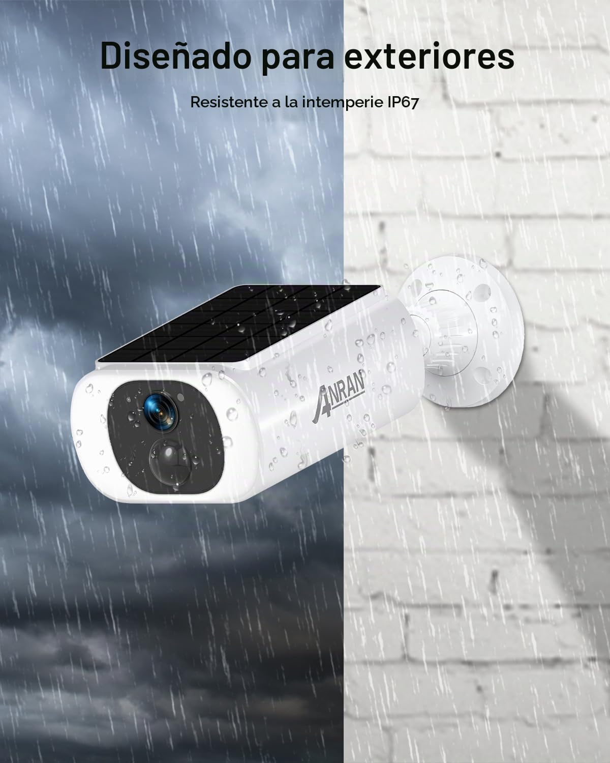 ANRAN Cámara de seguridad solar de 5 MP para exteriores, cámara ina...