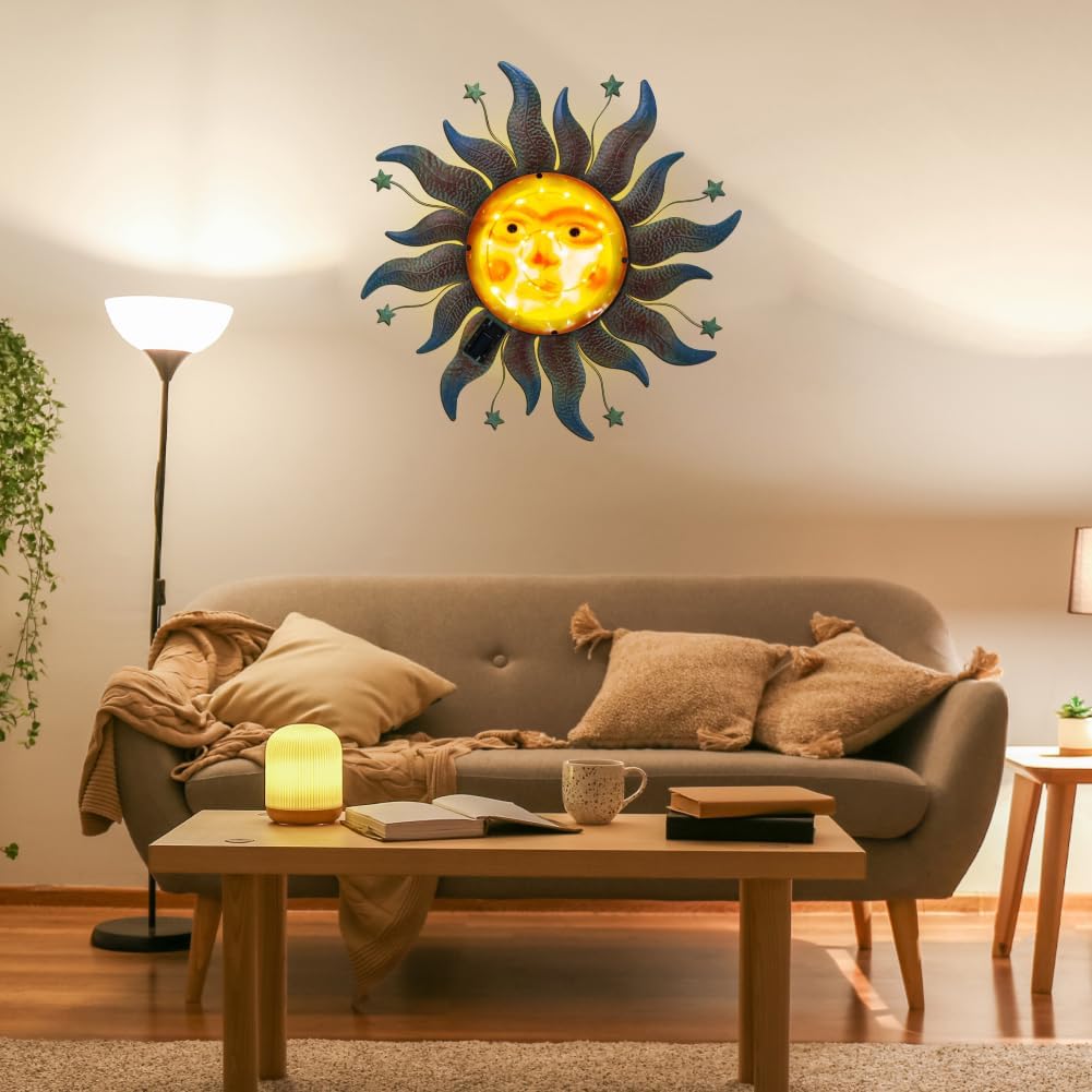dreamskip Decoración de pared solar solar de metal de 30 pulgadas,...