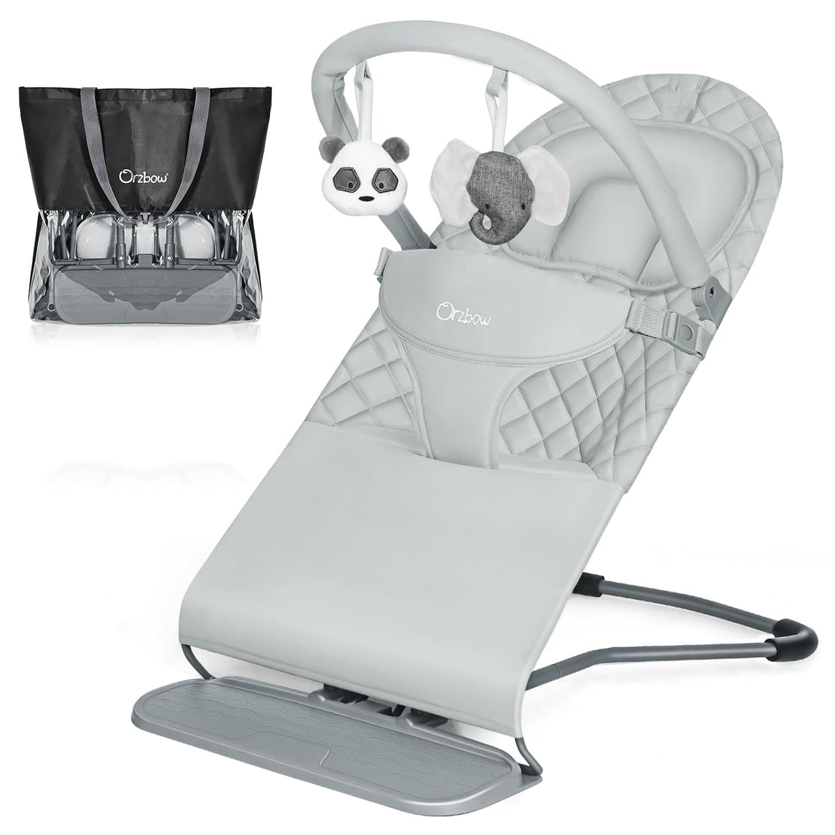 Orzbow Baby Bouncer, asiento portátil para bebés de 0 a 12 meses, h...
