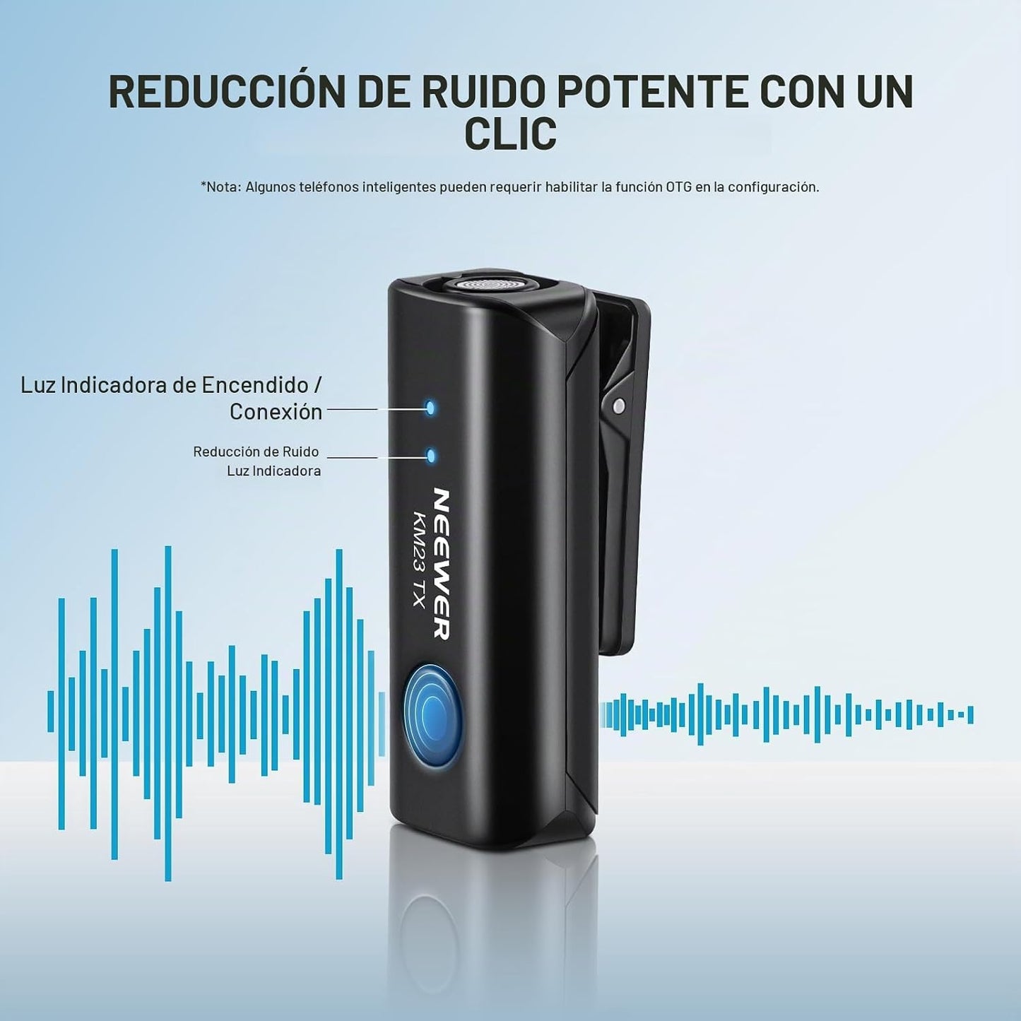 NEEWER Lavalier - Sistema de micrófono inalámbrico, 1 receptor USB...
