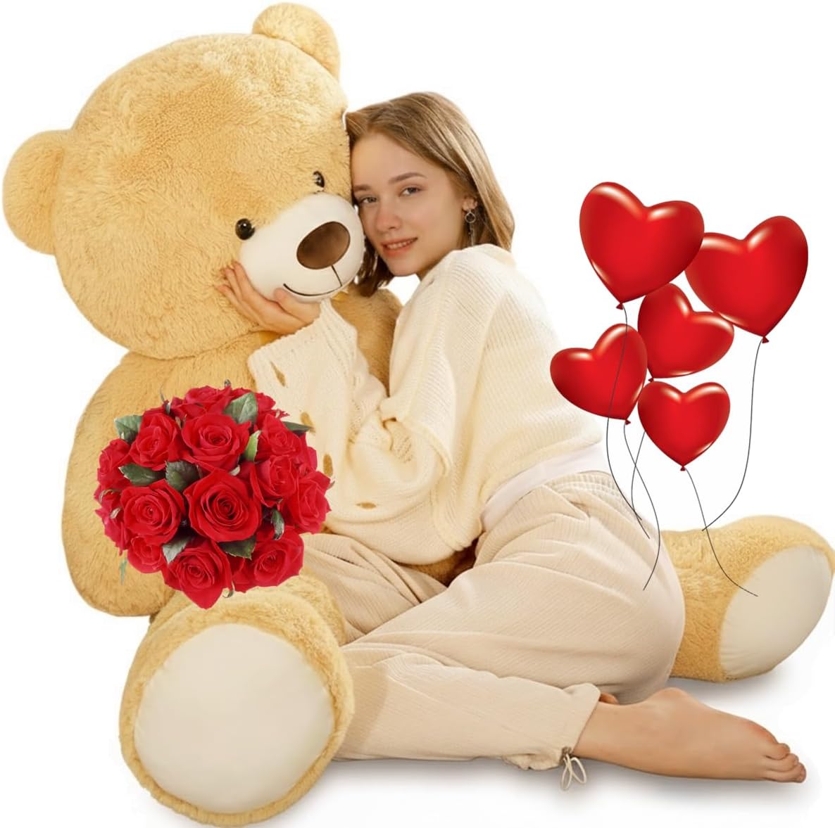 Tezituor Oso de peluche gigante de 52 pulgadas, osos de peluche gra...