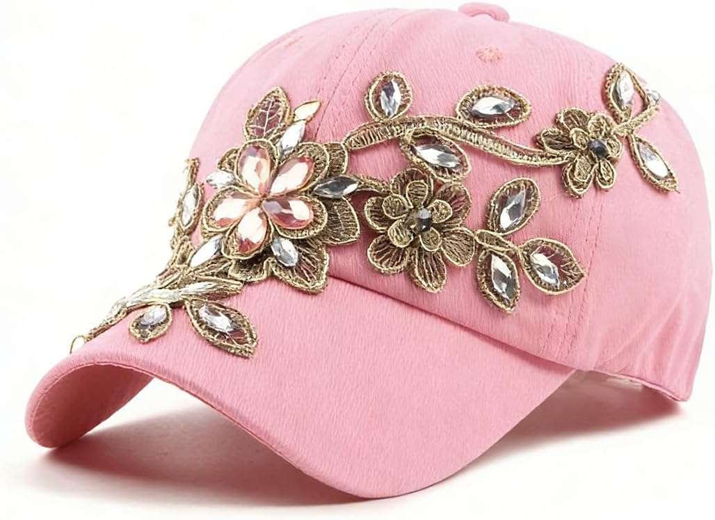Gudessly Bling - Gorra de béisbol para mujer, diseño de flores, con...