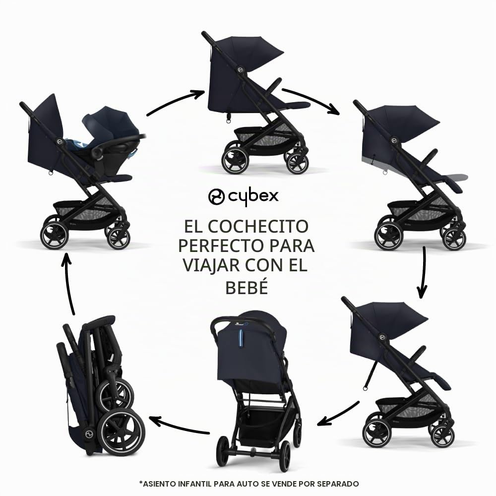 Cybex Beezy 2 - Cochecito de viaje compacto y ligero, color azul os...