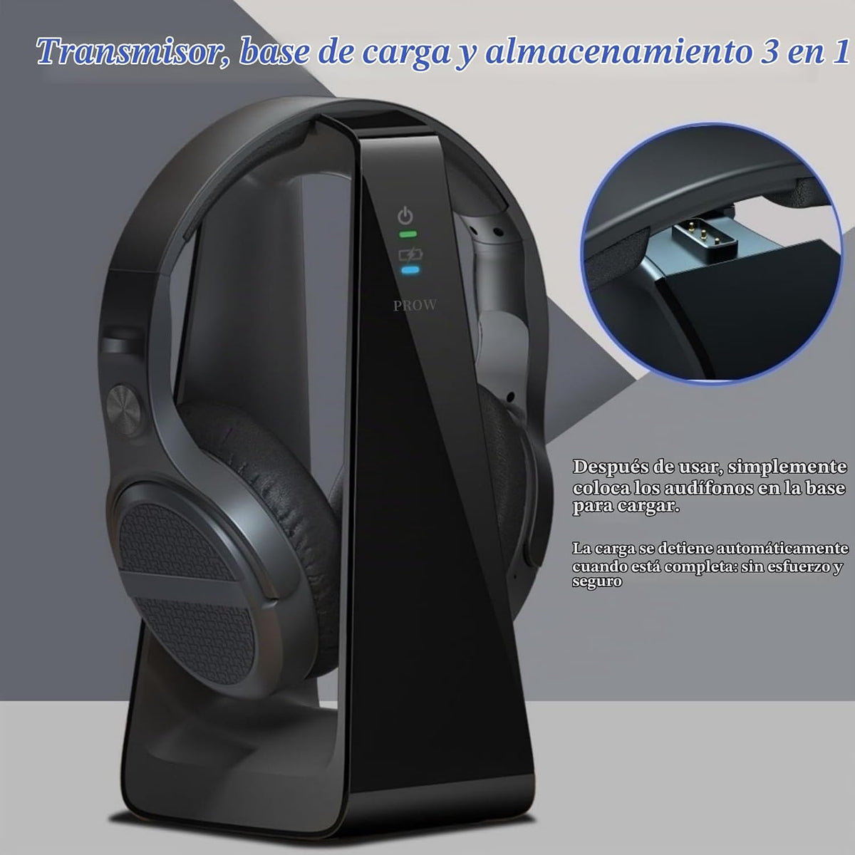 Auriculares inalámbricos de TV para personas mayores con botones gr...