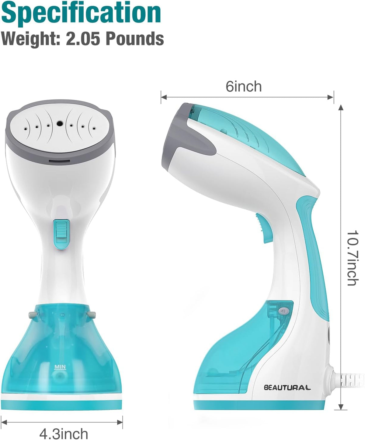 Beautural vaporizador portátil para tela, para el hogar y para viaj...